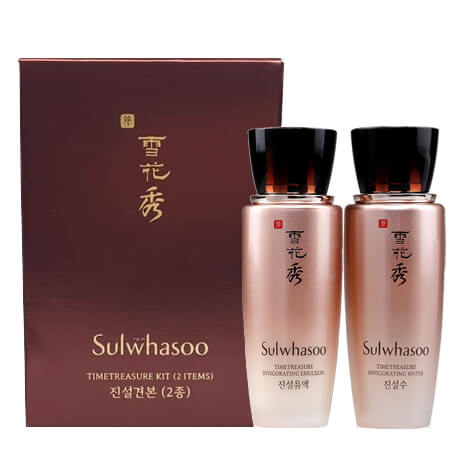 Sulwhasoo Timetreasure Kit 2 items โทนเนอร์และอิมัลชั่นลดเลือนริ้วรอยระดับพรีเมี่ยม ด้วยสารสกัดจากสนแดงเข้มข้น เติมความชุ่มชื้นให้ผิวอย่างล้ำลึก